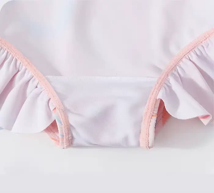 Maillot de bain une pièce à manches courtes pour filles