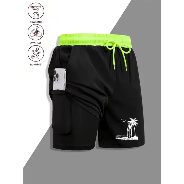 Shorts de bain à séchage rapide pour hommes avec design de type boardshort - Légers
