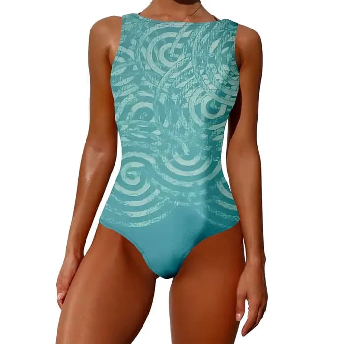 Maillot de bain une pièce Aqua Swirl DNA motif imprimé vêtements de sport décontractés maillots