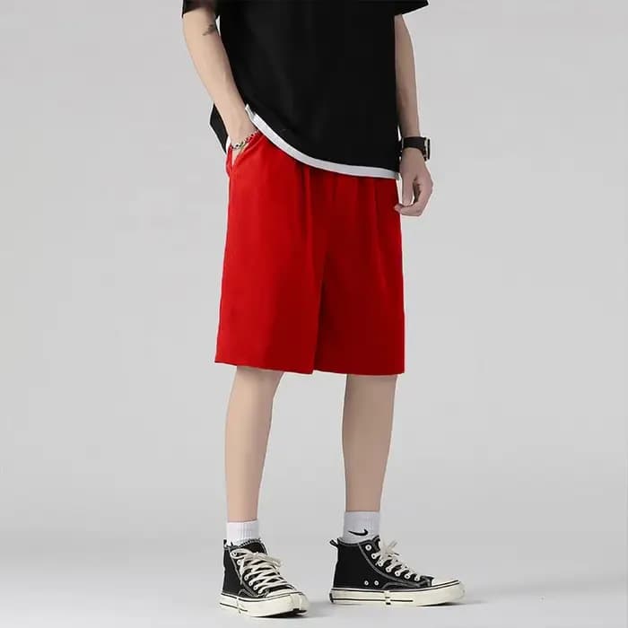Short d'été décontracté pour hommes, grande taille, pantalon de plage, course à pied, Sport, pantalon court droit, survêtement fin, loisirs, ample