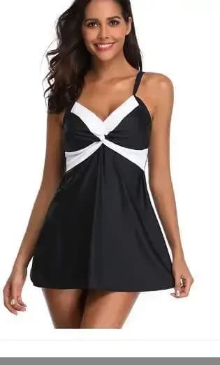 Maillot de bain deux pièces noir et blanc