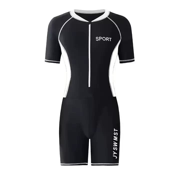 Justaucorps de bain pour hommes, maillot de bain une pièce, vêtements de plage, manches courtes, fer