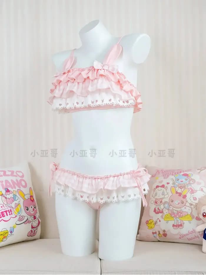 Nouvelle collection été : Maillot de bain une pièce rose pour filles, style Kawaii japonais Y2K, coupe ajustée décontractée, pour fille et étudiante