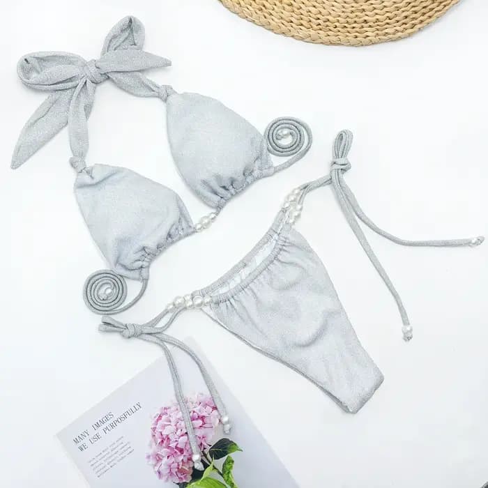 Paillettes maillot De bain Bikini Triangle