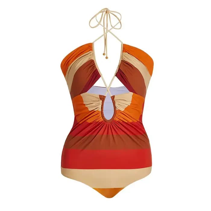 Maillot de bain une pièce pour femme 2026 avec jupe, cordons croisés, effet amincissant poitrine et