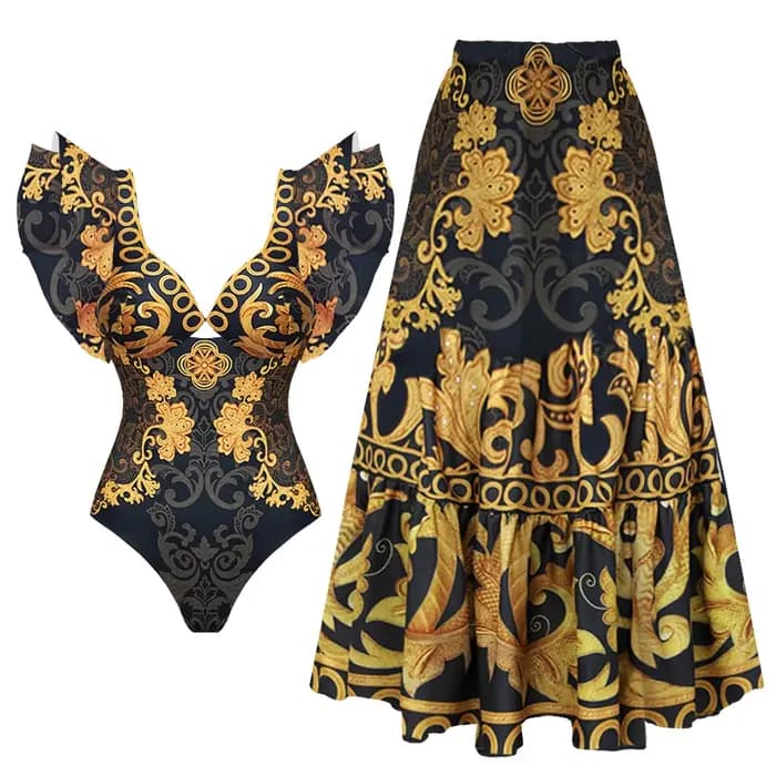 Maillot de bain 2026, design haut de gamme, 2 pièces, imprimé floral, volants, amincissant, vacances, sexy, bain chaud, maillot de bain une pièce pour femmes