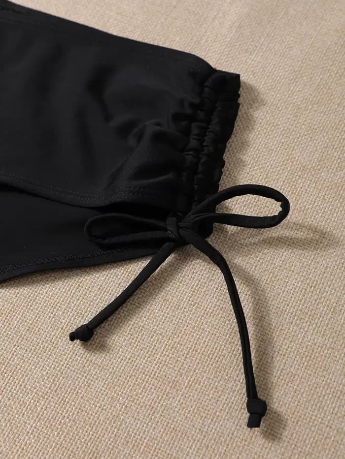 Maillot de bain bikini triangle noir sexy deux pièces pour femme – Tendance été