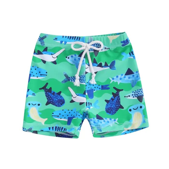 Maillot de bain imprimé requin pour enfants, short de bain pour garçons, short de bain pour enfants, bas de maillot de bain imbibés, taille élastique, nouveauté