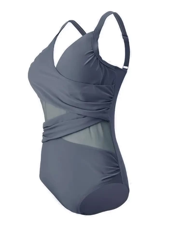 Grande taille maillots de bain femmes 2025 nouveau Sexy maille une pièce maillot