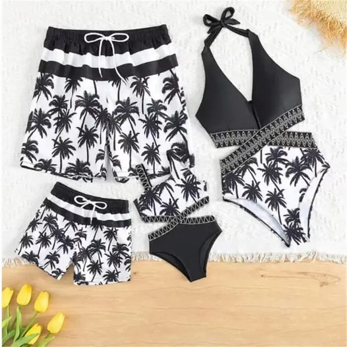 Maillot de bain d'été pour parents et enfants, costume de plage assressentipour la famille, bikini pour mère, fille, père et fils