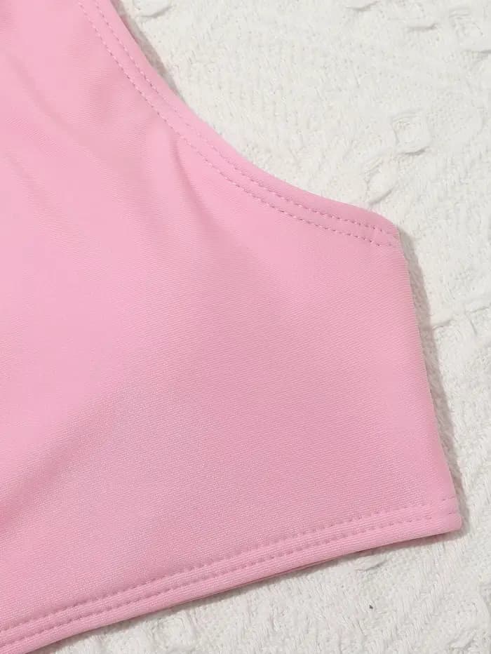 Ensemble 3 pièces maillot de bain imprimé tropical 2026 pour filles avec kimono, tenue de bain pour enfants, maillot de bain féminin, vêtements de plage