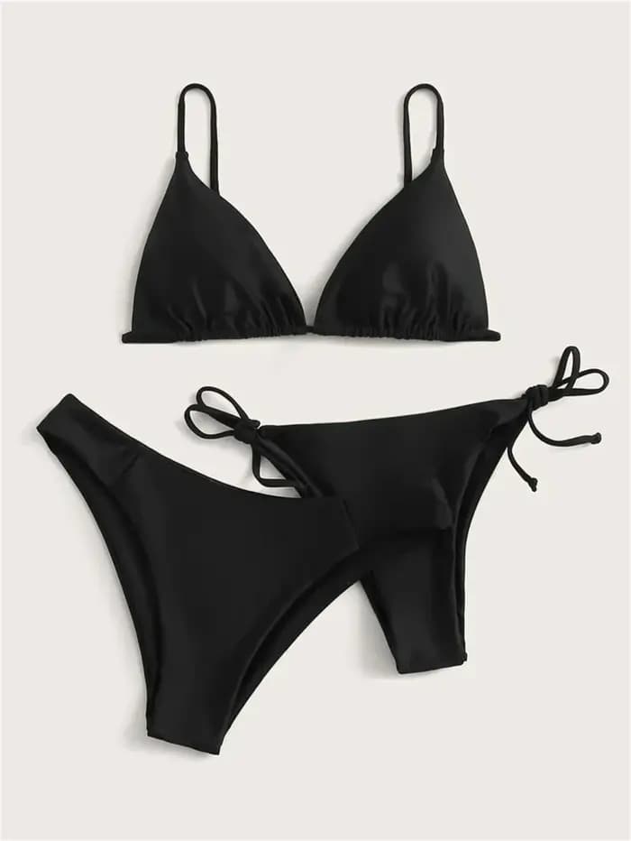 Bikini noir extrême maillot de bain Triangle Sexy String maillots