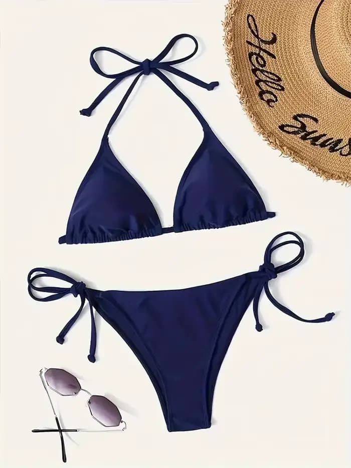 Maillots de bain string Bikini ensemble Sexy nouveau bleu marine