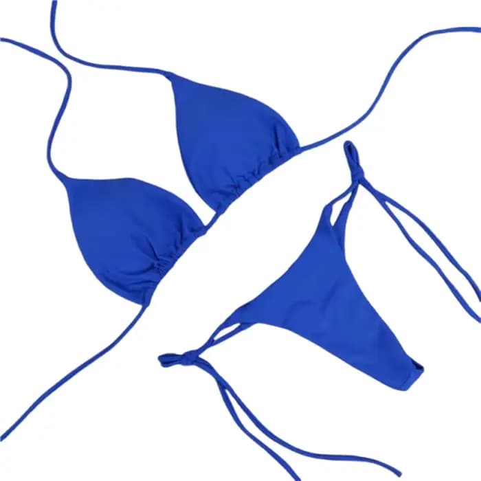 Ensemble bikini sexy 2025 couleur unie avec haut dos nu