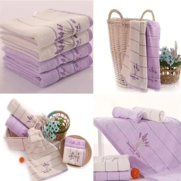Serviette de bain brodée en pur coton de haute qualité, serviette/serviette pour le visage parfumée à la la lavande, douce, à séchage rapide et très absorbante