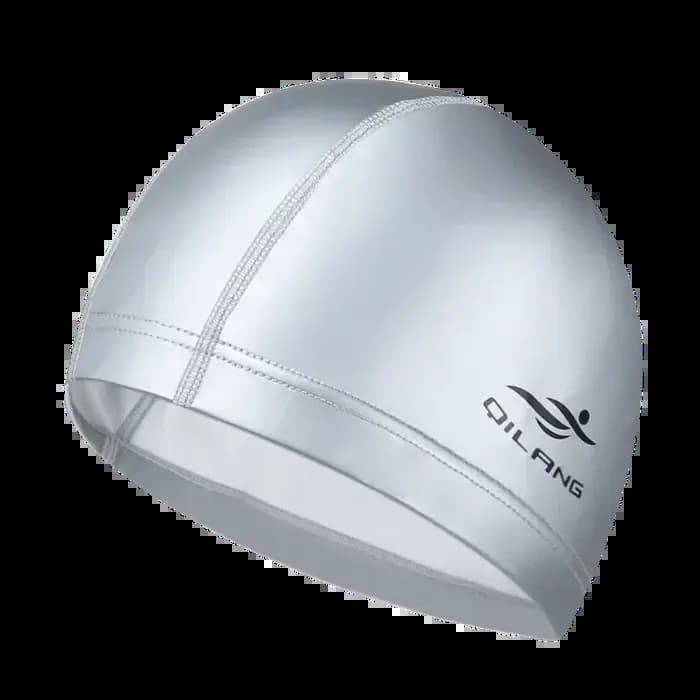 Bonnet de bain adulte imperméable en PU unisexe, couleur unie, pour piscine et plongée, protection des cheveux longs et des oreilles