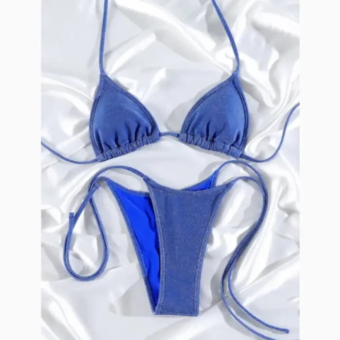 Bikinis brillants bordés maillot de bain avec cravates 2025 Biquinis maillots