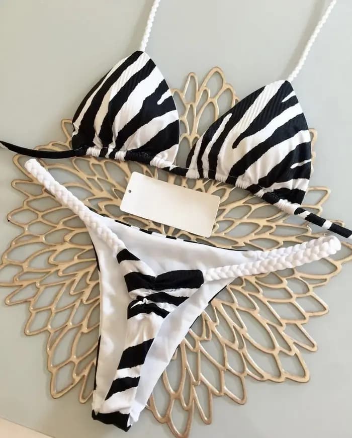 Bikini taille haute maillot de bain Sexy string Bikini ensemble imprimé zèbre femmes maillot de bain brésilien 2023 nouveau Biquini maillots de bain femmes