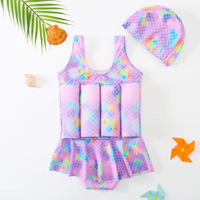 Maillot de Bain Flottant pour Fille de 1 à 5 Ans, Nouvelle Collection d'Été