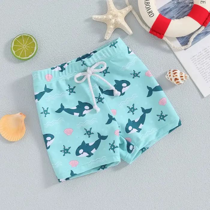 Maillot de bain imprimé requin pour enfants, short de bain pour garçons, short de bain pour enfants, bas de maillot de bain imbibés, taille élastique, nouveauté