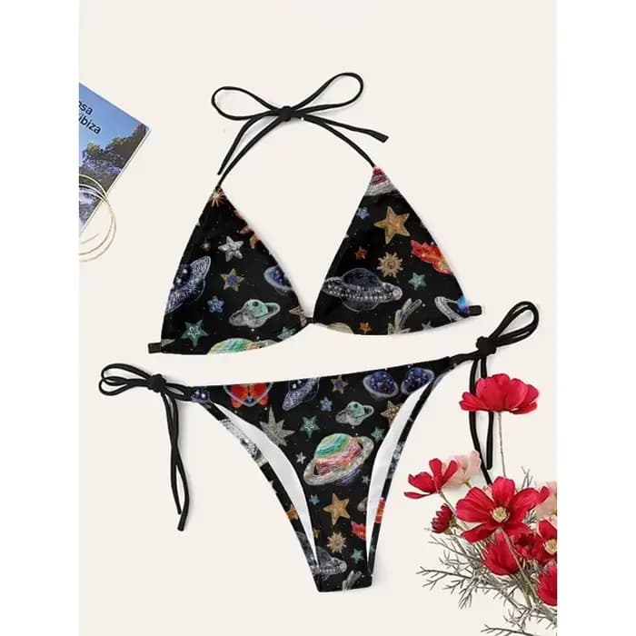 Femmes Sexy Océan Coquillage imprimé Bikini Cupshe bretelles taille haute maillots de bain séchage rapide plage