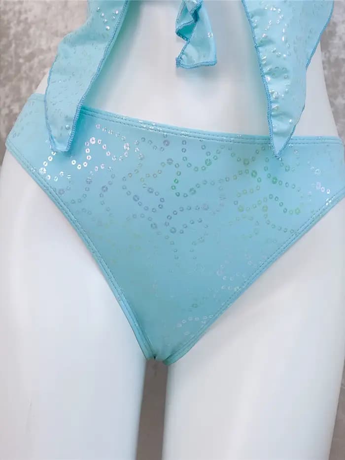 Nouveau maillot de bain deux pièces pour femme, taille S-XL, style tankini halter avec étoile métallique