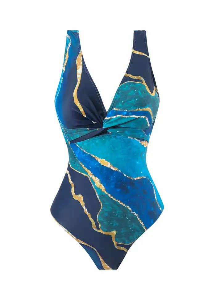 Maillot de bain une pièce pour femme avec col en V