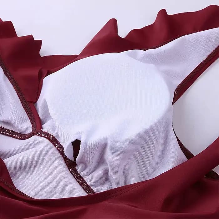 Maillot de bain une pièce taille haute pour femme en nylon avec coussinet de poitrine sans armatures pour la natation