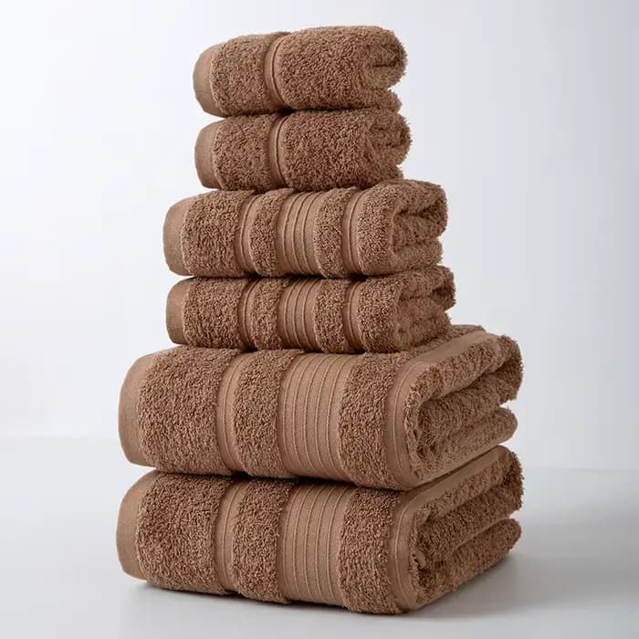 Ensemble de six serviettes de bain en pur coton, douces et absorbantes, pour usage domestique, grand