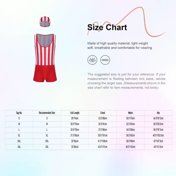 Maillot de bain une pièce pour hommes, avec bonnet de bain, séchage rapide, col bas, sans manches, rayé, pour la plage et la natation