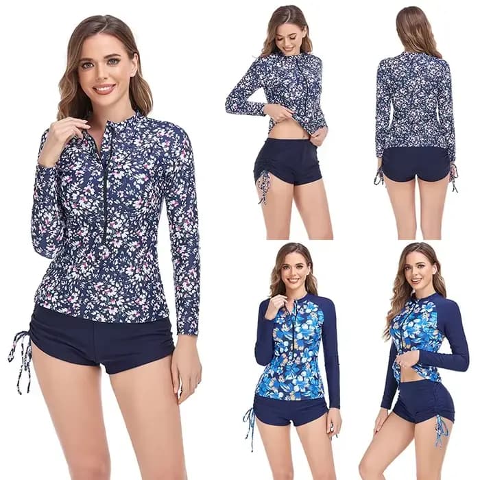 Grands maillots de bain à manches longues pour le surf Tankini