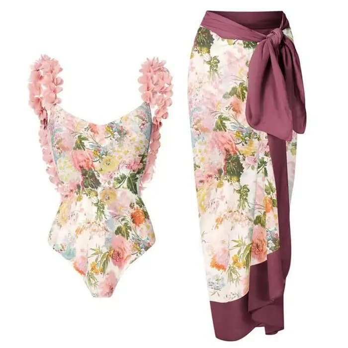 Maillot de bain une pièce à fleurs, sexy, décolleté en v profond, monokini, pour femmes, vêtements de plage, 2024
