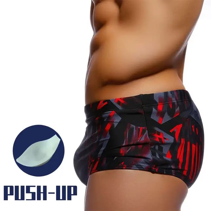 UXH marque hommes maillots de bain court avec push-up noir troncs Boxer hi-q Sexy