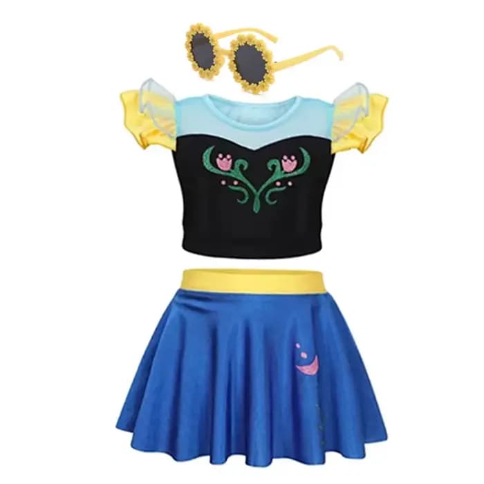 Maillot de bain deux pièces pour filles 2026, motif Anna Elsa, combinaison de princesse, maillot de bain pour enfants, bikini, vêtements de plage