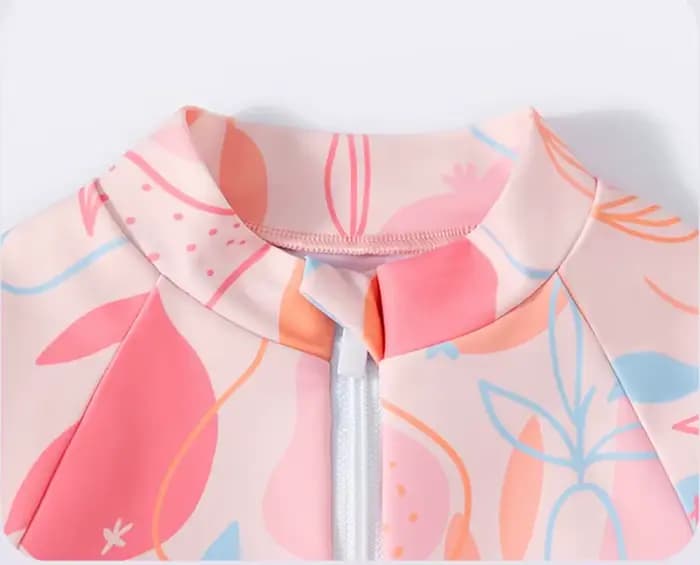 Maillot de bain une pièce à manches courtes pour filles