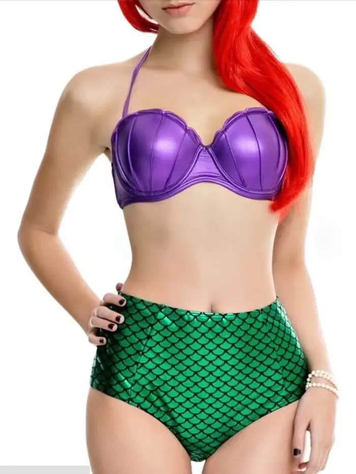 Ensemble de bikini sirène sexy pour femme, maillot de bain taille haute pour adulte, maillot de bain de plage princesse pour fille, Maillot de Bain Femme Mujer