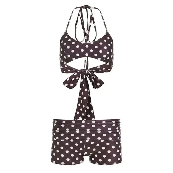 Ensemble de maillot de bain décontracté à col licou et bretelles