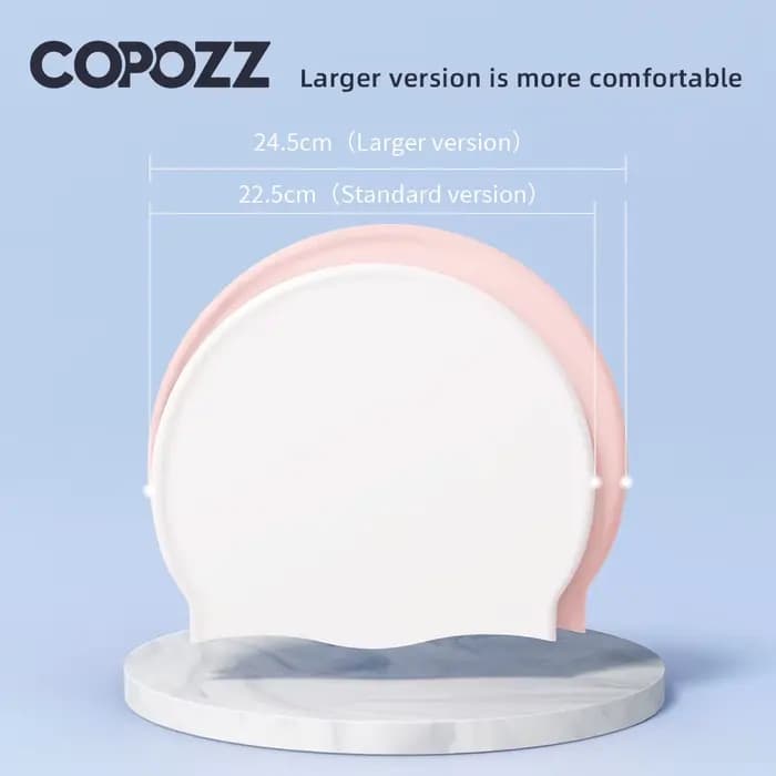 COPOZZ Sports nautiques femmes hommes bonnet de bain oreille protéger cheveux longs grand chapeau de piscine Sports professionnels bonnet de bain étanche