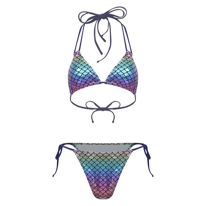 Maillot de bain sirène iridescent brillant pour femmes
