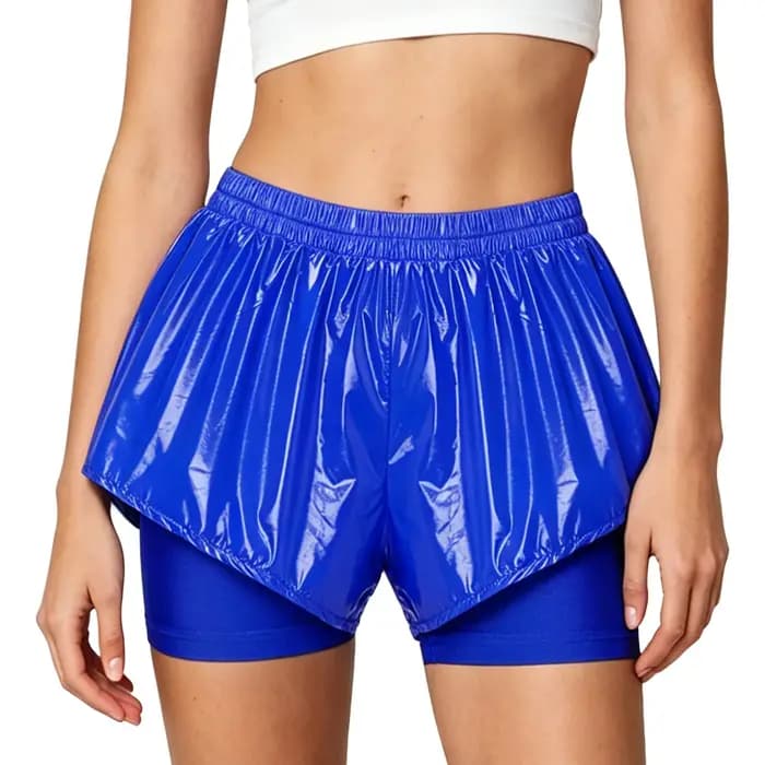 Shorts de bain brillants à double couche pour femmes avec short de sécurité intégré respirant, shorts imperméables, bas de sport