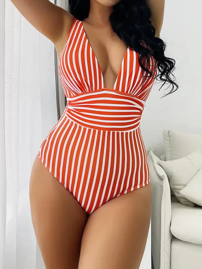 Maillot de bain une pièce rayé 2026