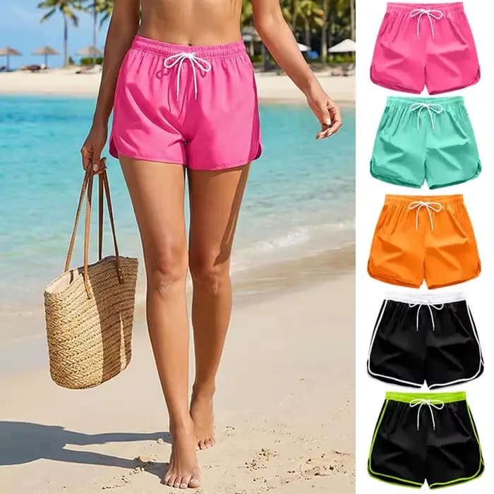 Short de plage pour femmes, vacances d'été, décontracté, séchage rapide, avec ourlet fendu, vêtements de plage, maillot de bain
