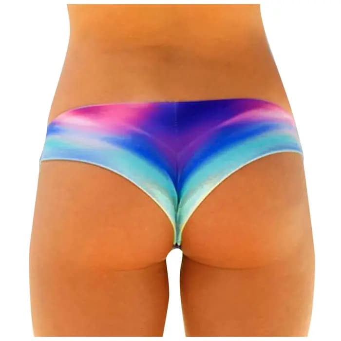 Femmes Vintage imprimé taille basse brésilien Bikini bas maillots de bain slips maillots de bain brésilien Bikini bas côté cravate string bain