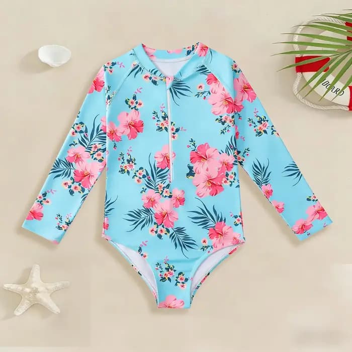 Maillot de bain une pièce à manches longues pour filles