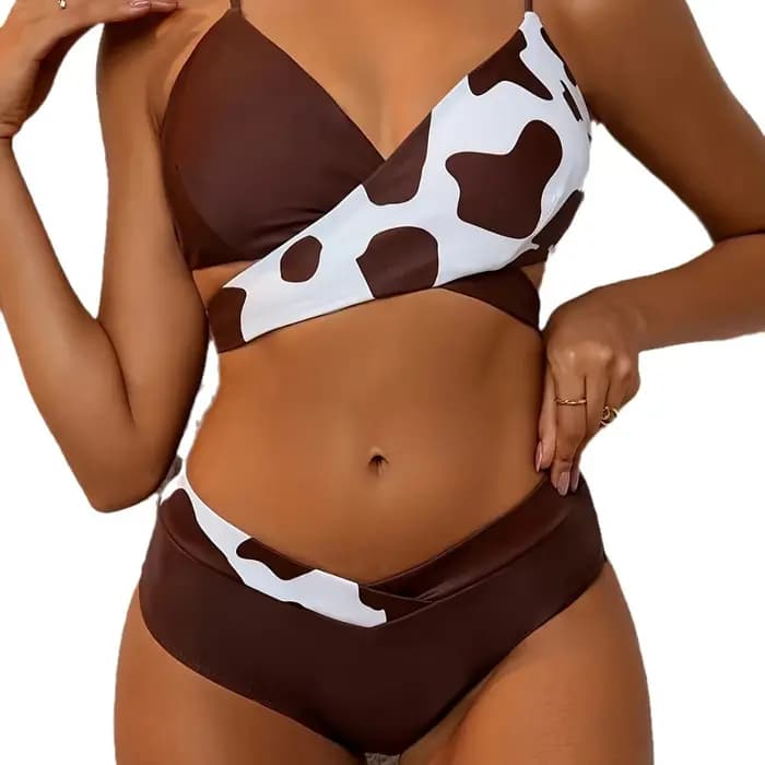 Nadanbao-Bikini de plage sexy à col en V pour femme
