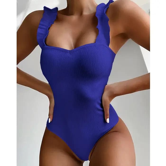 Maillot de bain une pièce Sexy pour femmes, à volants, oreilles en bois, Push Up, Monokini, vêtements de plage, nouvelle collection, 2025
