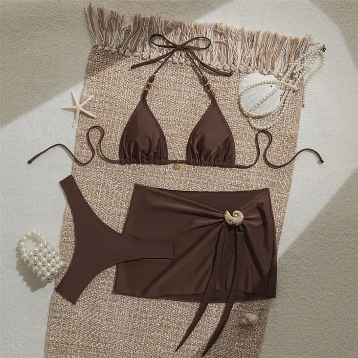Ensemble de bikini trois pièces pour femme