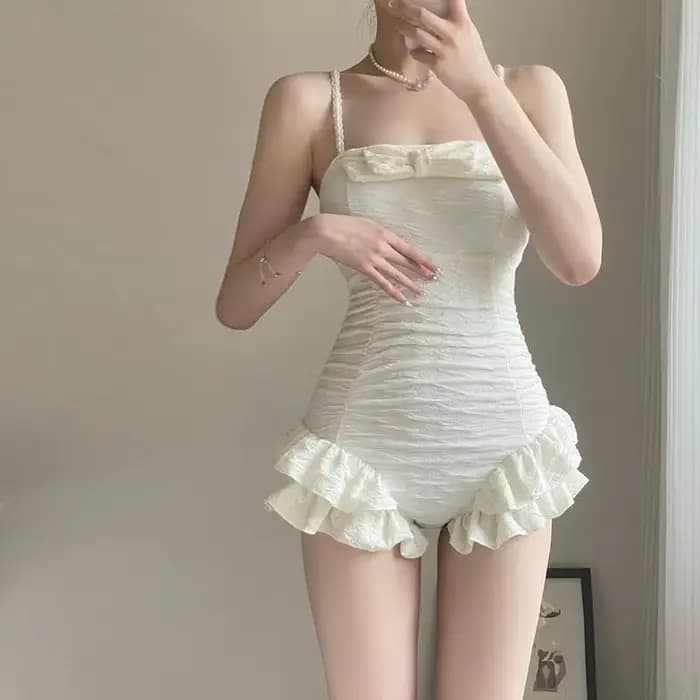 Maillot de bain mignon et conservateur pour femmes, couvrant le ventre et amincissant, rassemble les