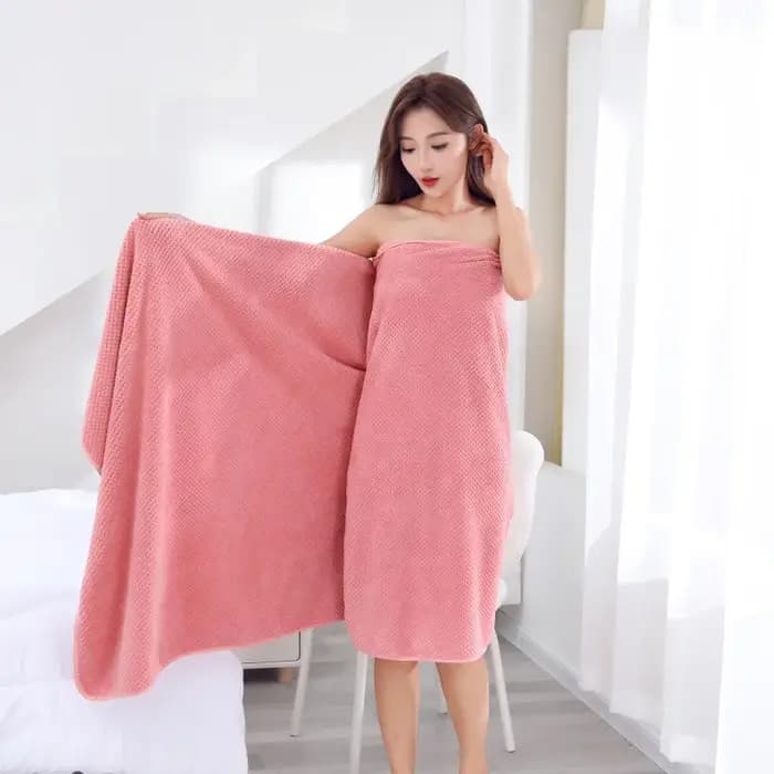 Serviette de bain en polaire corail 90x180