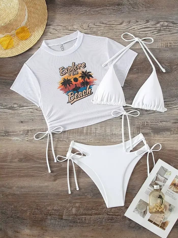 Maillot de bain 3 pièces sexy pour femme